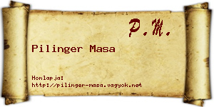 Pilinger Masa névjegykártya